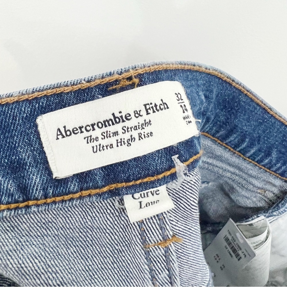 Abercrombie & Fitch The Slim Straight Ultra High Rise Jeans NWT Size 32 Long - Picture 8 of 10